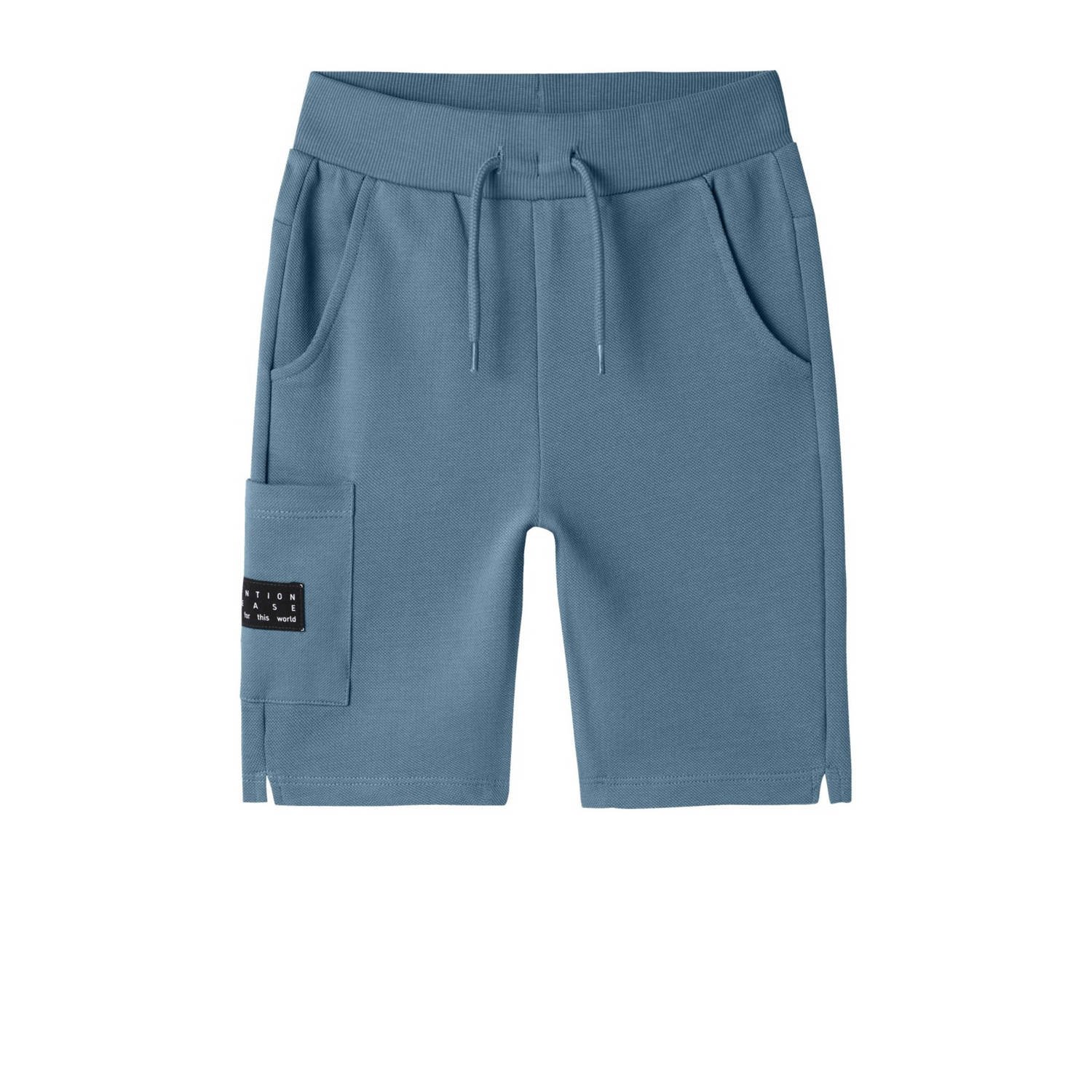 Name it KIDS sweatshort NKMVIVASSE middenblauw Korte broek Effen 122