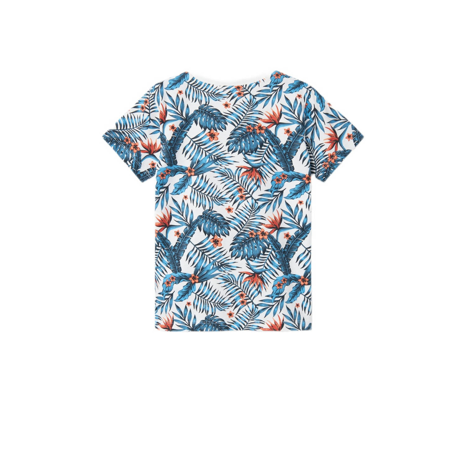 NAME IT KIDS T-shirt NKMVALMAS met all over print wit blauw