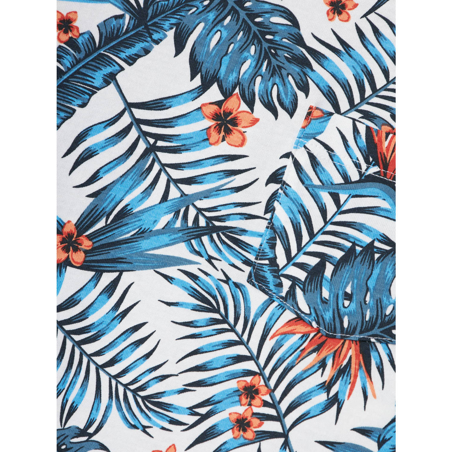 NAME IT KIDS T-shirt NKMVALMAS met all over print wit blauw