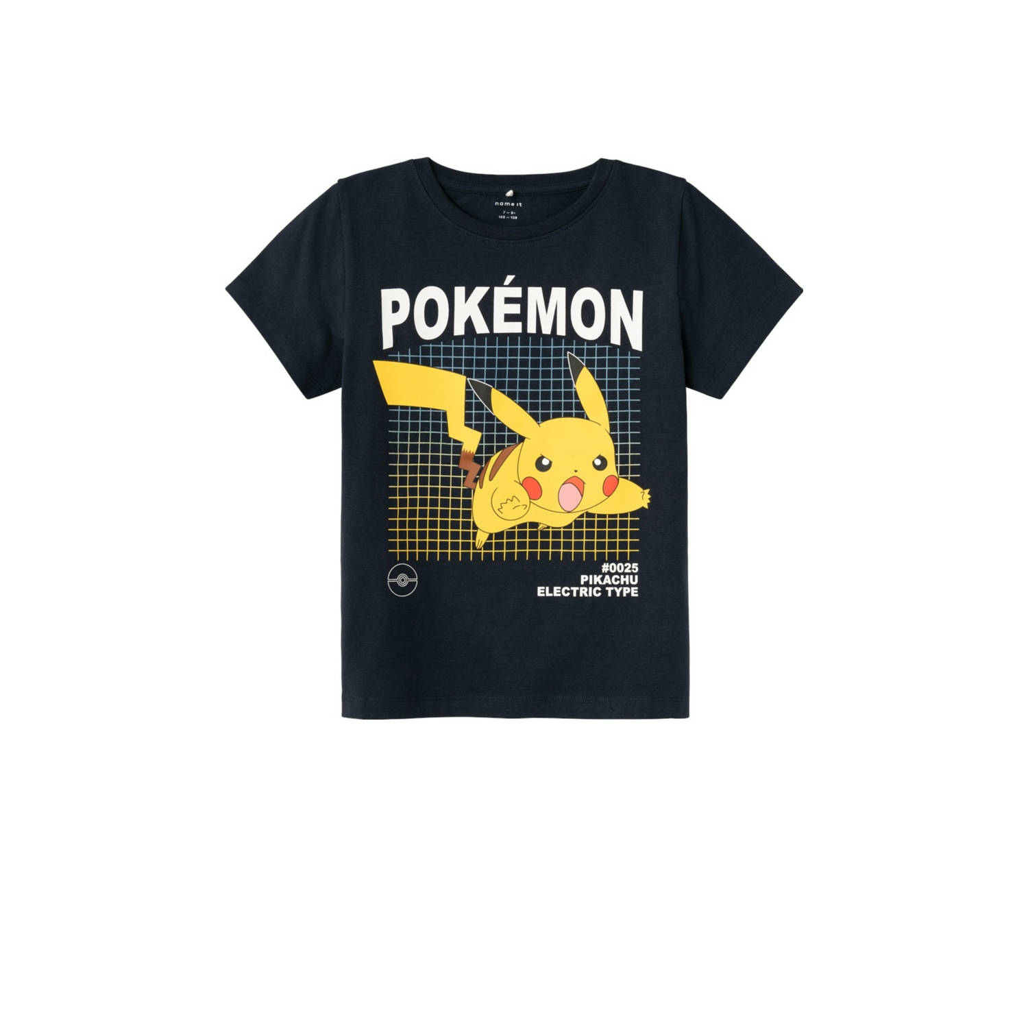 Name it KIDS Pokemon T-shirt NKMAMOS met printopdruk donkerblauw Jongens Stretchkatoen Ronde hals 146 152
