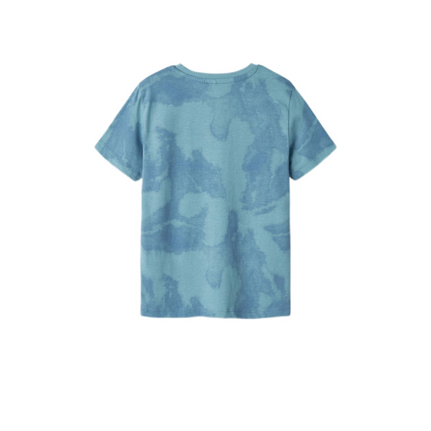 NAME IT KIDS T-shirt NKMVELUKAS met all over print middenblauw