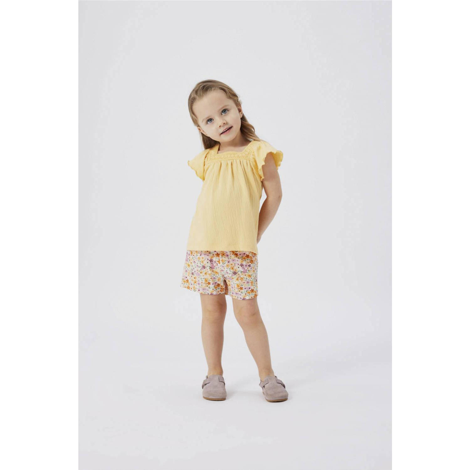 NAME IT MINI gebloemde casual short NMFHISSE ecru multicolor