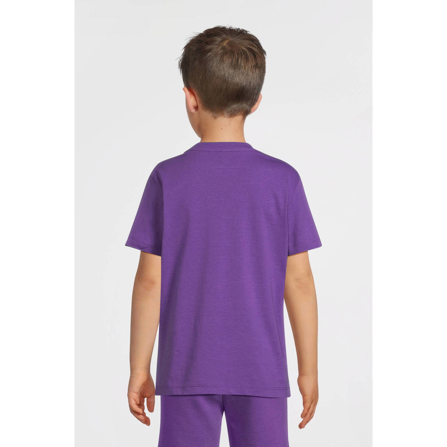 JACK & JONES JUNIOR T-shirt JCOKAPPER met logo paars