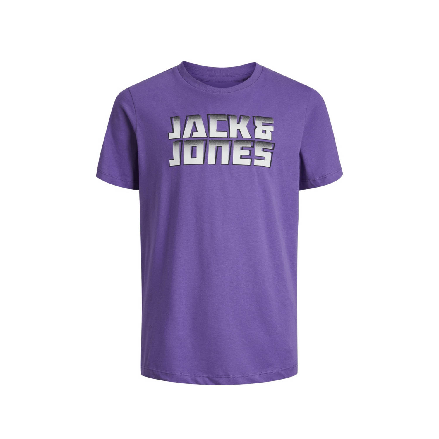 JACK & JONES JUNIOR T-shirt JCOKAPPER met logo paars