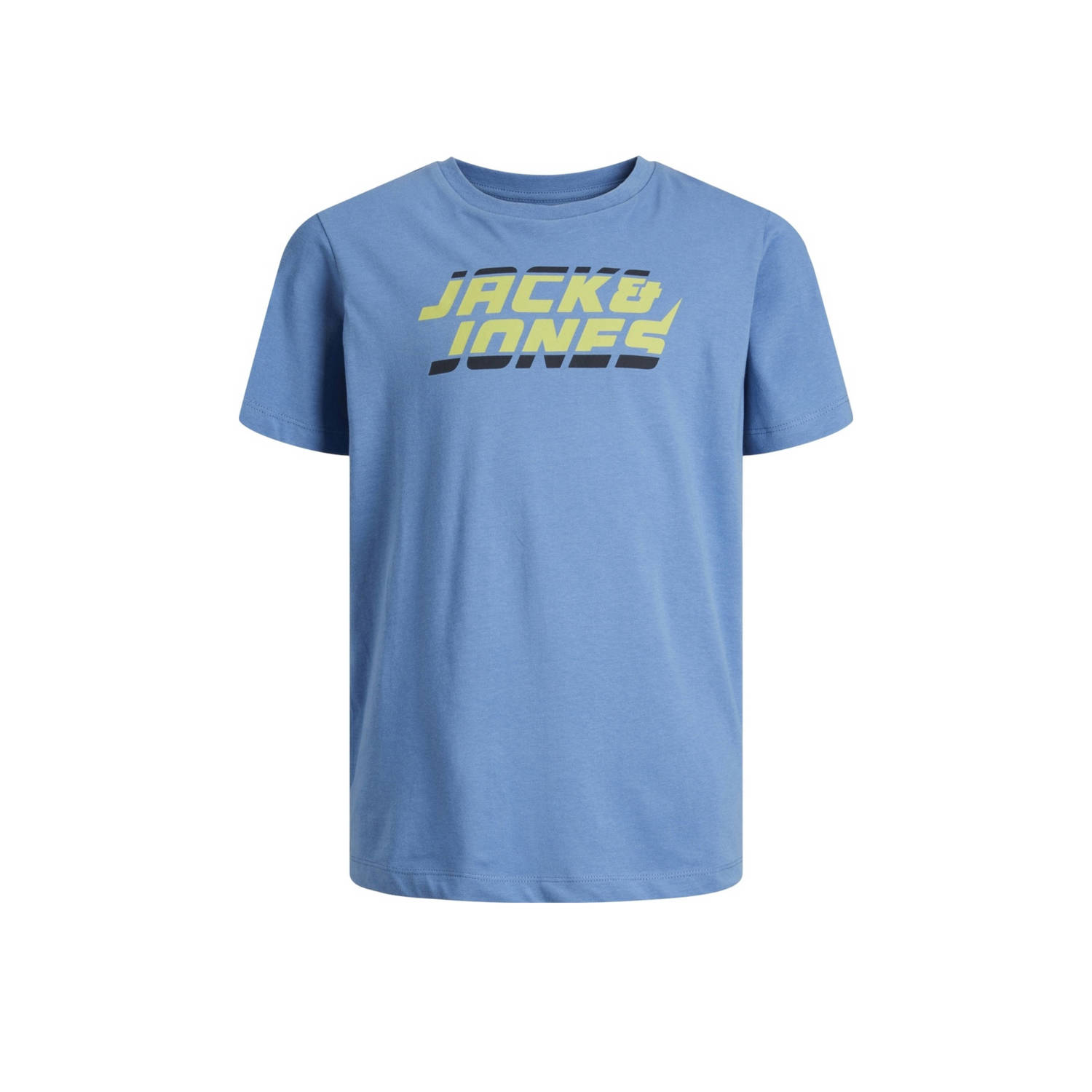 JACK & JONES JUNIOR T-shirt JCOKAPPER met logo lichtblauw
