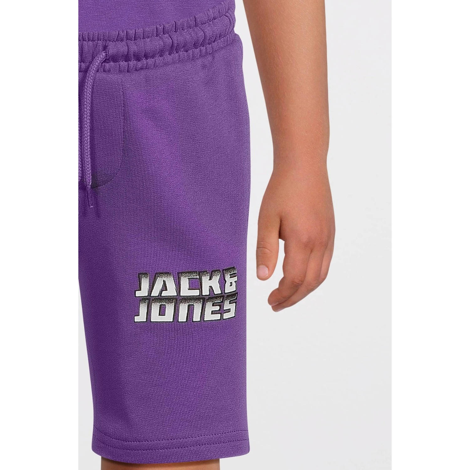 JACK & JONES JUNIOR sweatshort JPSTKAPPER met logo paars