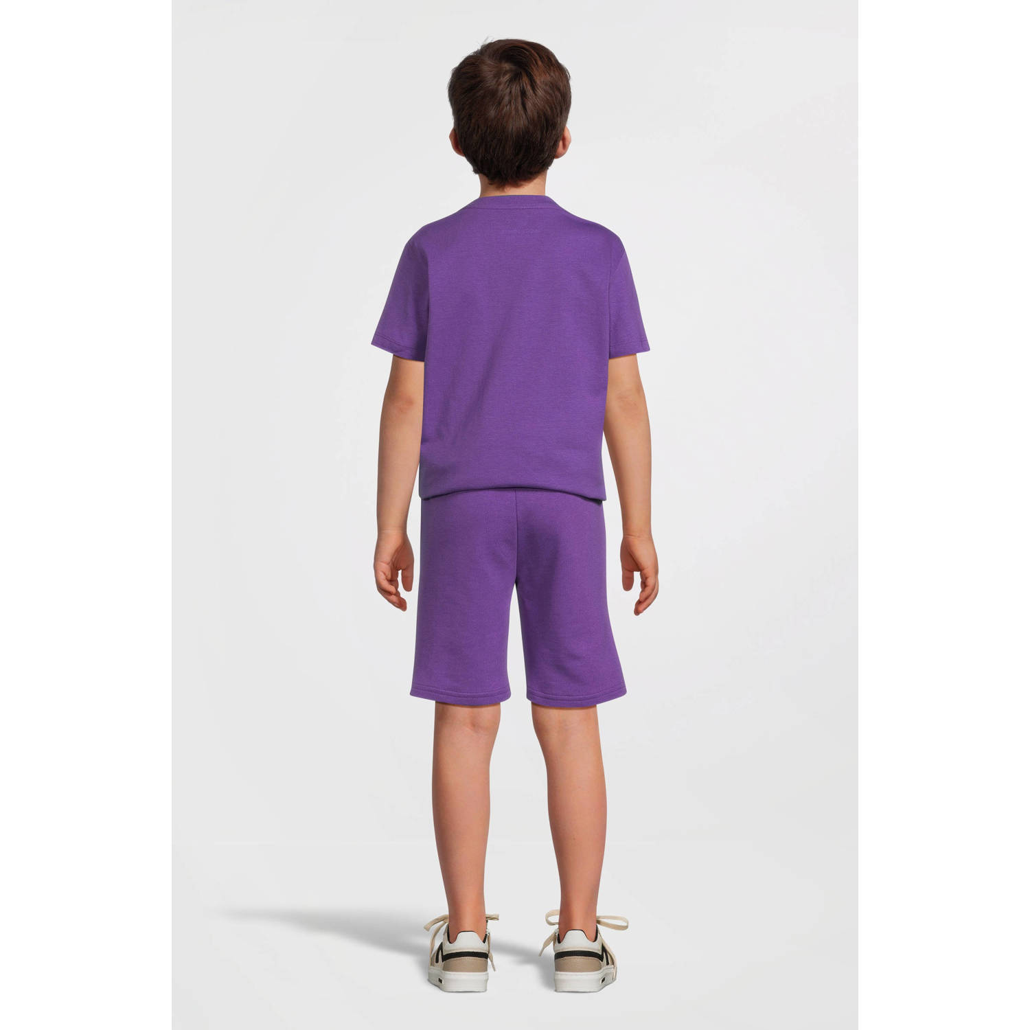 JACK & JONES JUNIOR sweatshort JPSTKAPPER met logo paars