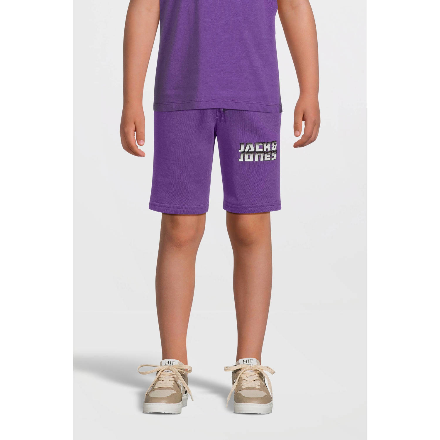 Jack & jones JUNIOR sweatshort JPSTKAPPER met logo paars Korte broek Logo 128