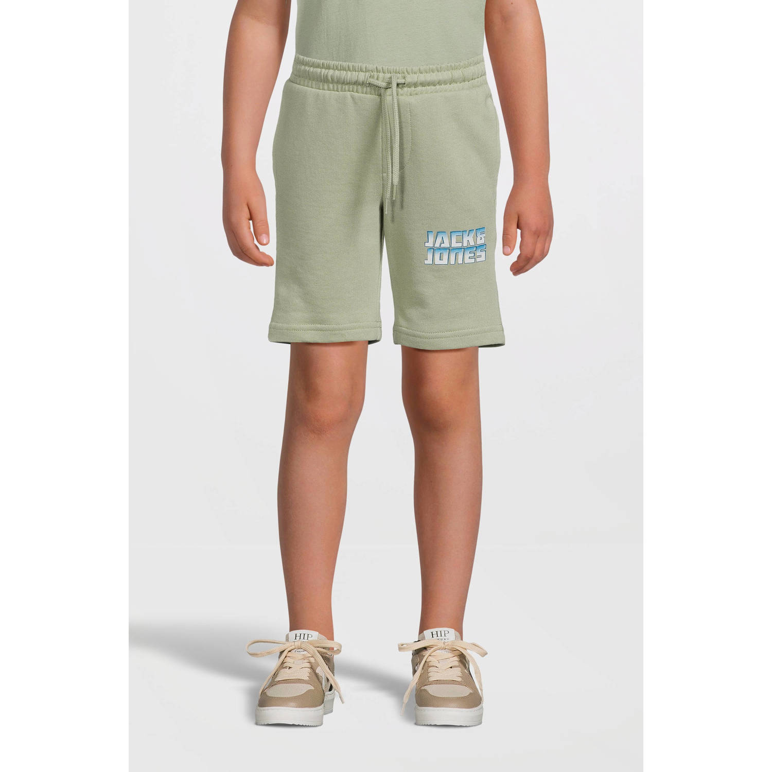 Jack & jones JUNIOR sweatshort JPSTKAPPER met logo saliegroen Korte broek 128