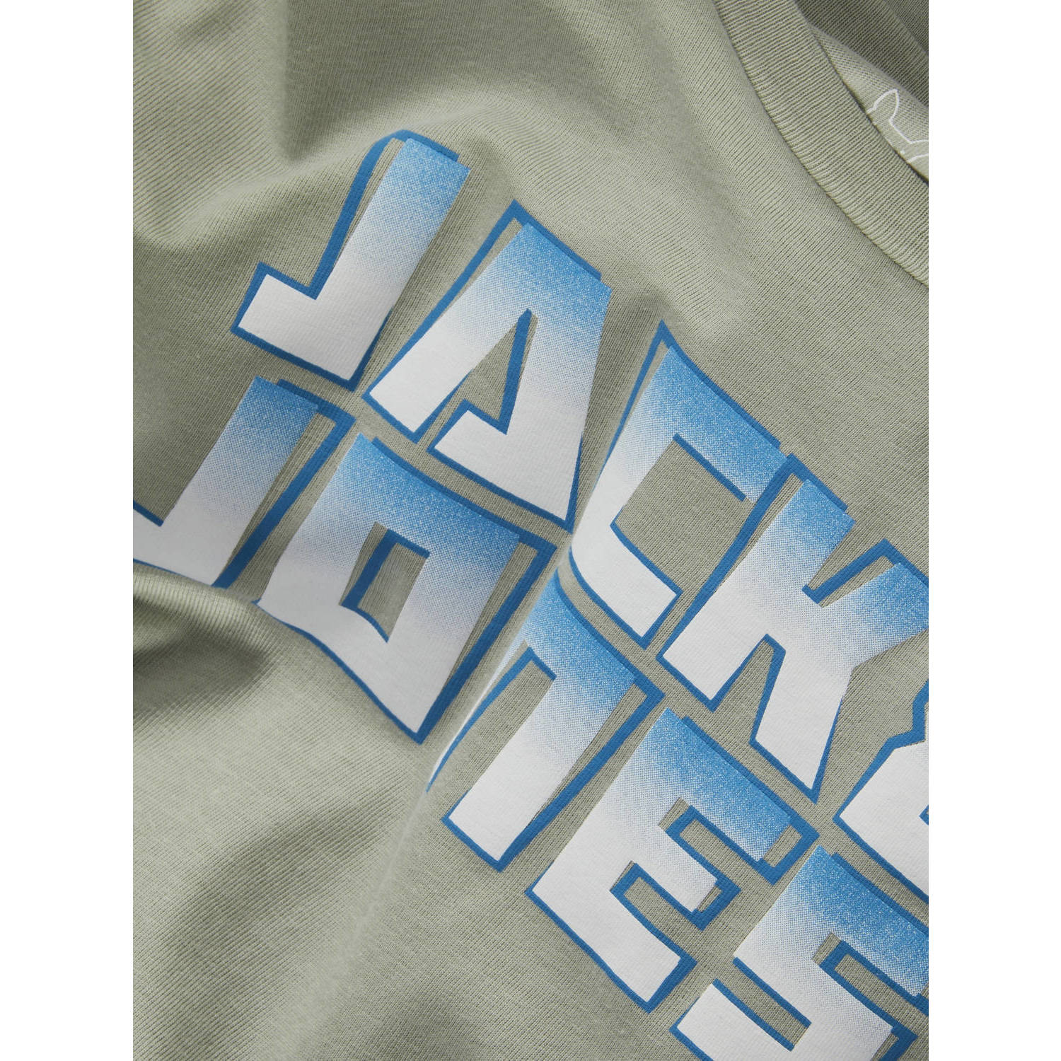 JACK & JONES JUNIOR T-shirt JCOKAPPER met logo saliegroen