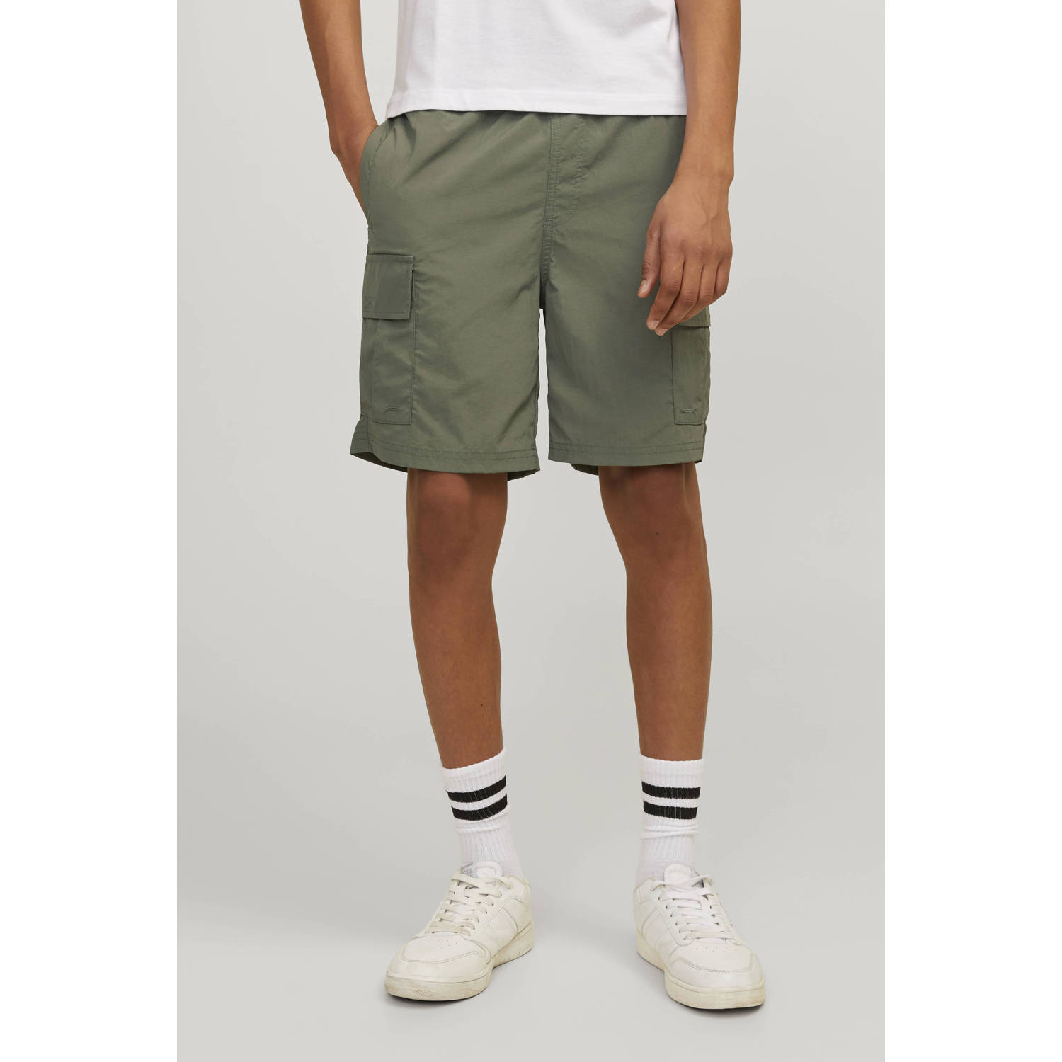 Jack & jones JUNIOR zwemshort JPSTFIJI olijfgroen Jongens Nylon Effen 128