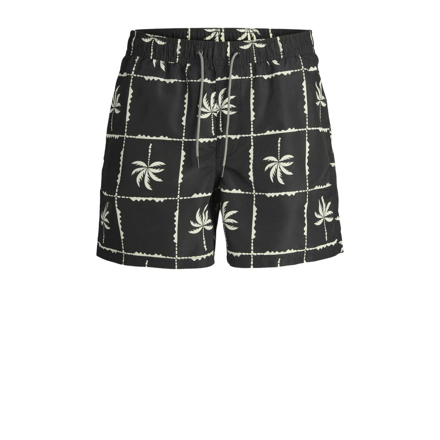 Jack & jones JUNIOR zwemshort JPSTFIJI zwart grijs Jongens Polyester All over print 152