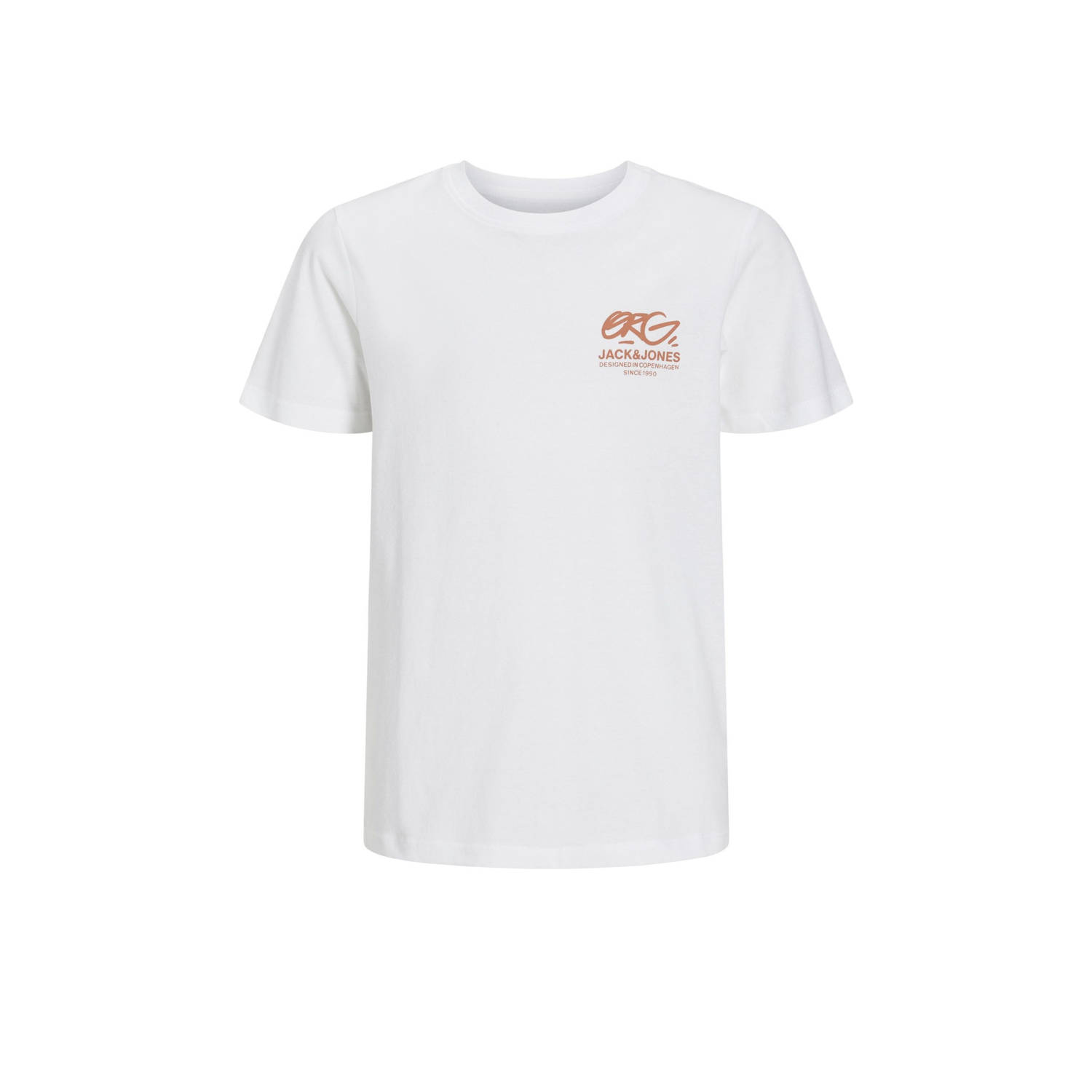 JACK & JONES JUNIOR T-shirt JORARUBA met backprint wit