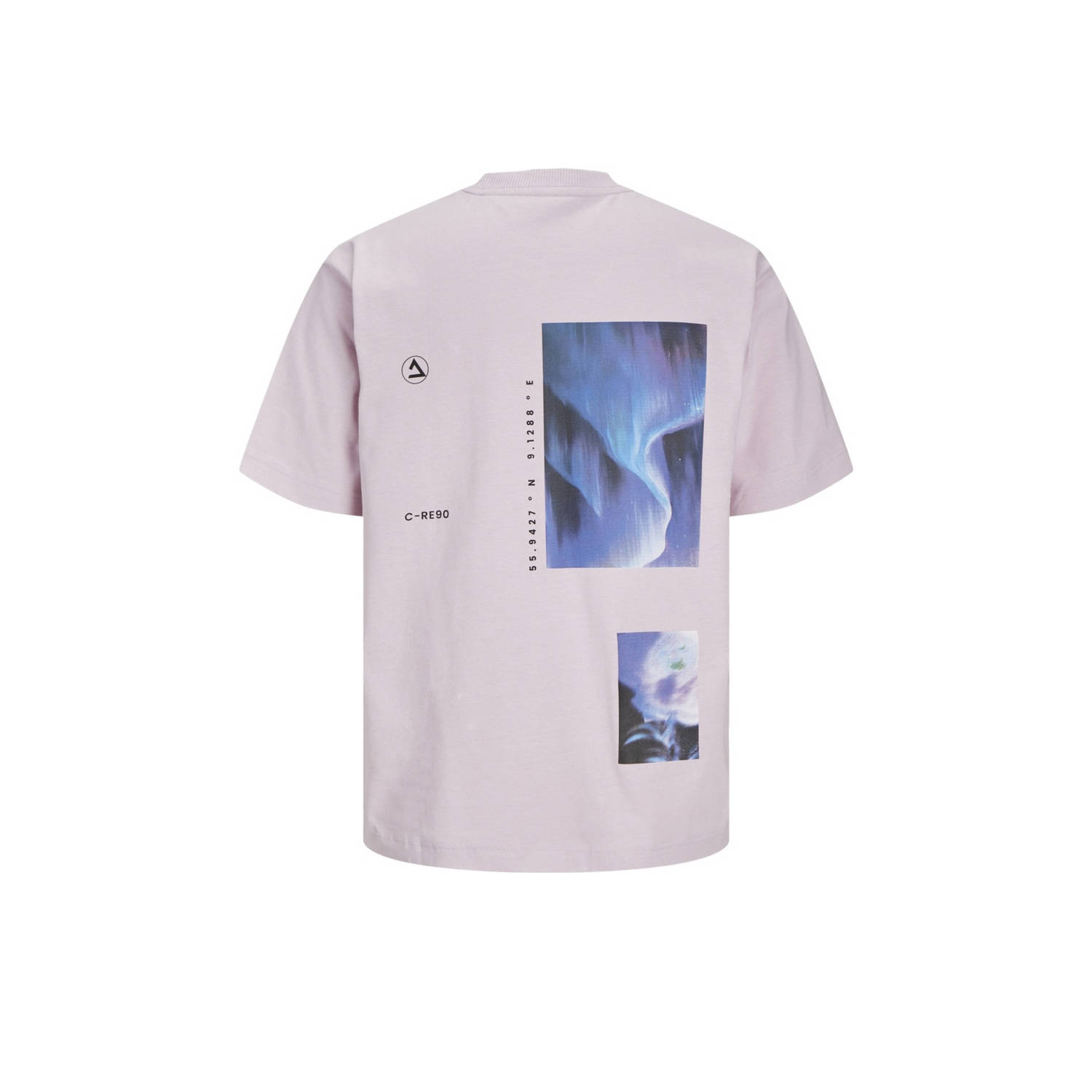 JACK & JONES JUNIOR T-shirt JCOSOLARRIZE met backprint zachtlila