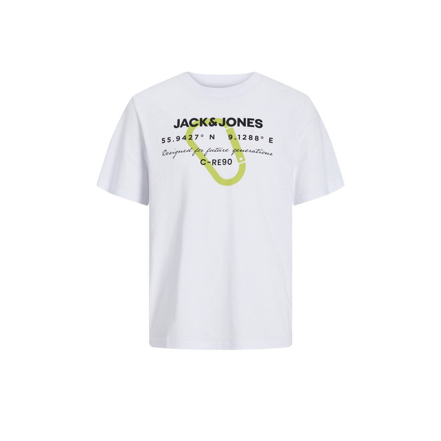 Jack & jones JUNIOR T-shirt JCOTEXT met printopdruk wit Jongens Katoen Ronde hals 128
