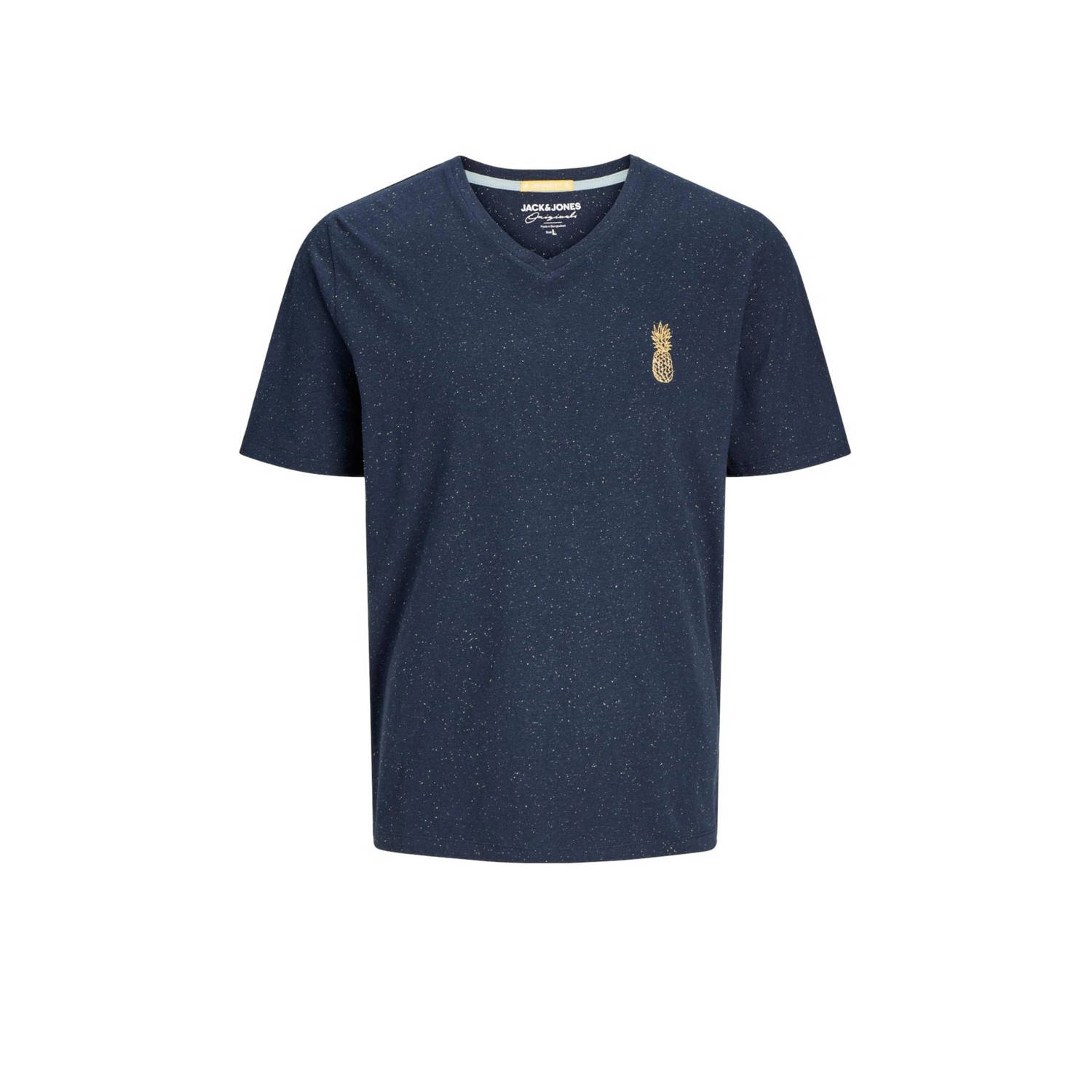 Jack & jones JUNIOR T-shirt JORPALM met printopdruk donkerblauw Jongens Katoen V-hals 152