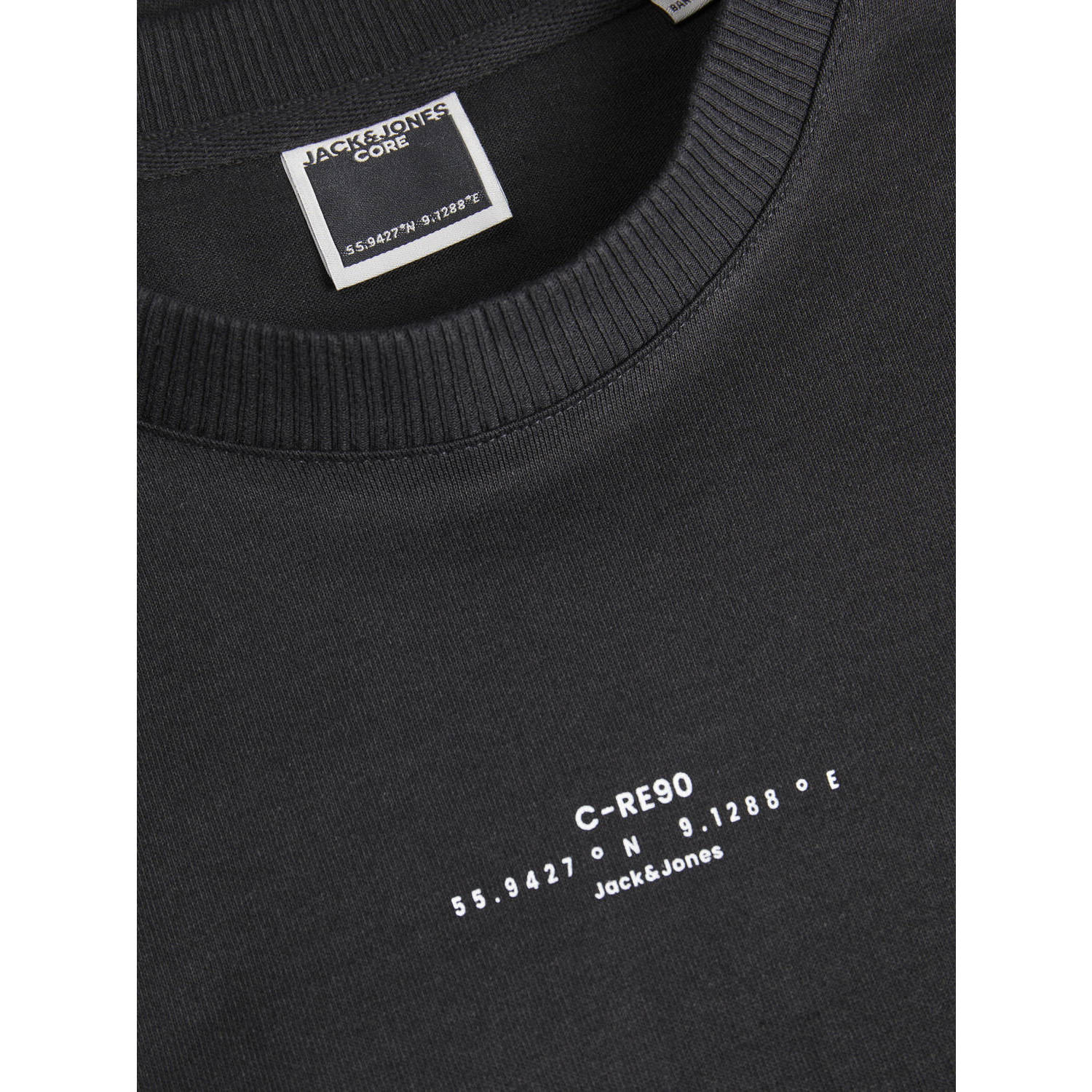 JACK & JONES JUNIOR T-shirt JCOSOLARRIZE met backprint zwart