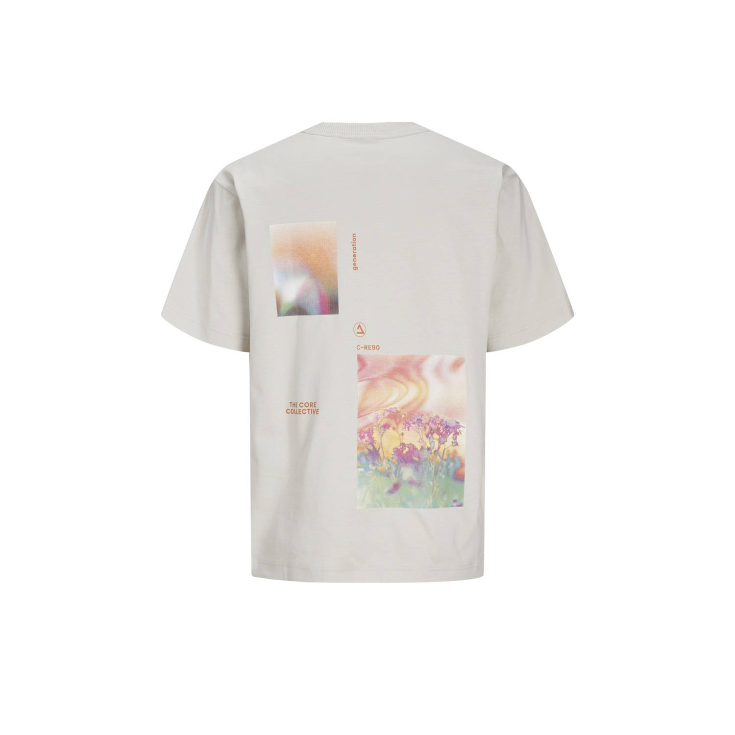 JACK & JONES JUNIOR T-shirt JCOSOLARRIZE met backprint ecru