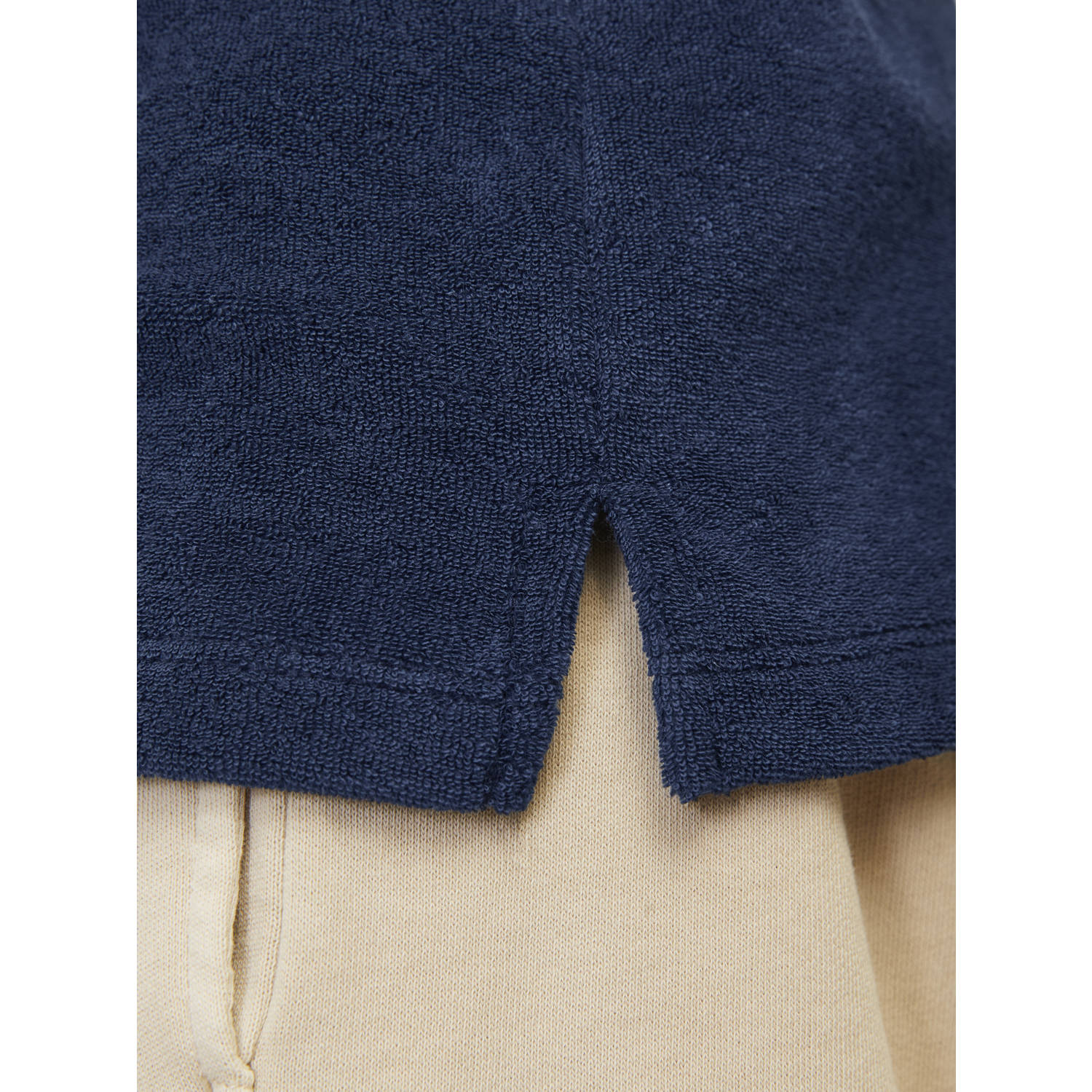 JACK & JONES JUNIOR badstof polo JPRBLA donkerblauw