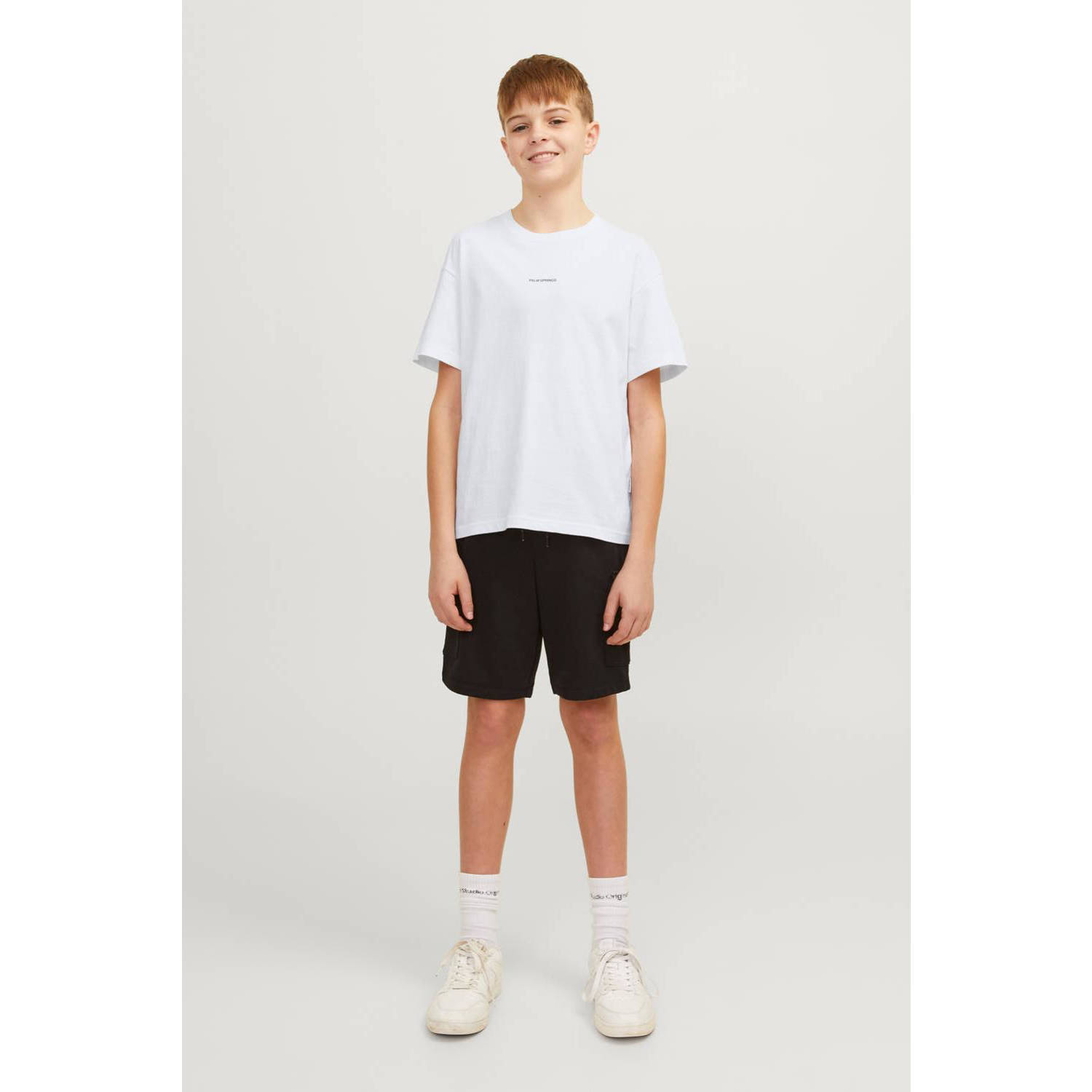 JACK & JONES JUNIOR T-shirt JORARUBA LANDSCAPE met backprint wit