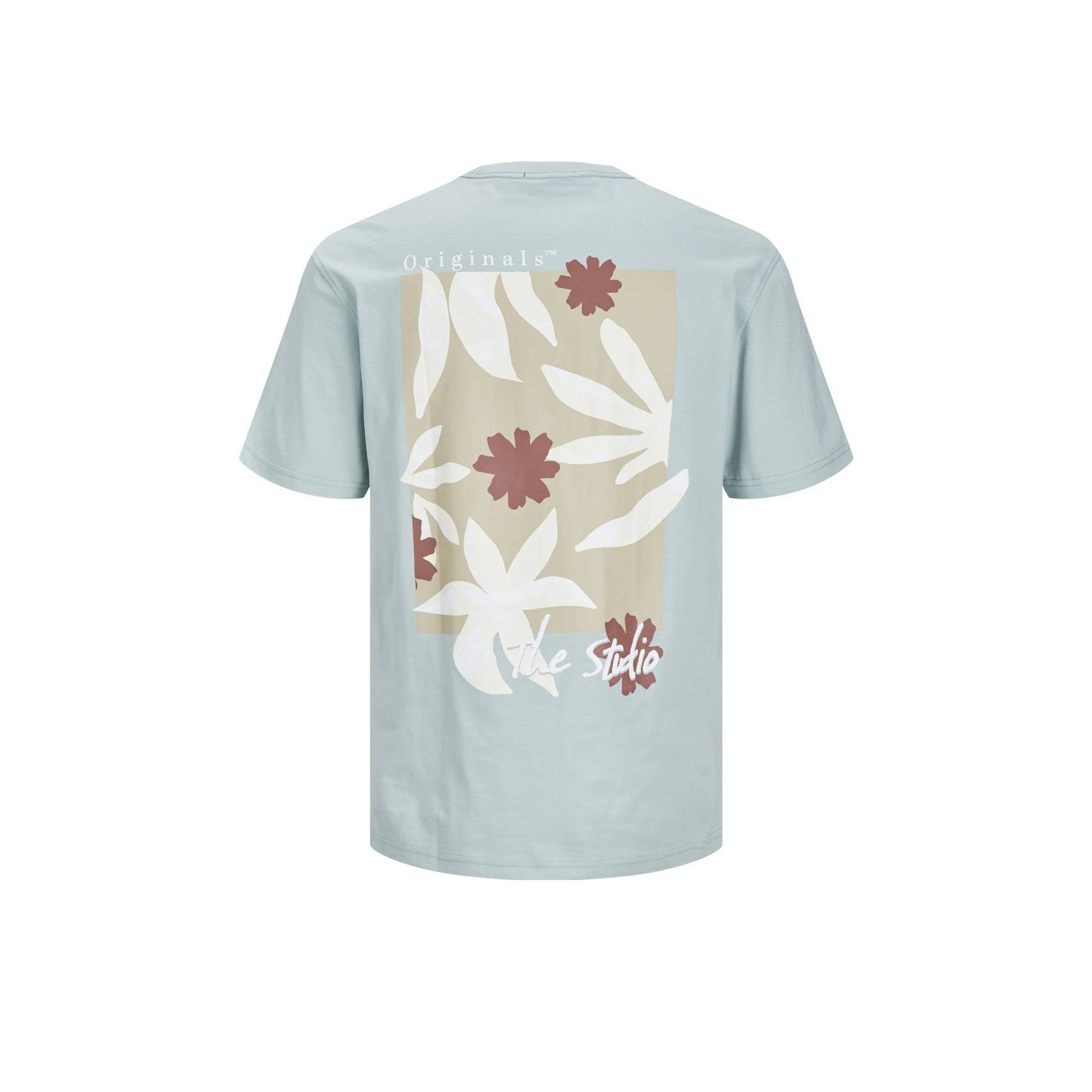 JACK & JONES JUNIOR T-shirt JORMARBELLA met backprint grijsblauw