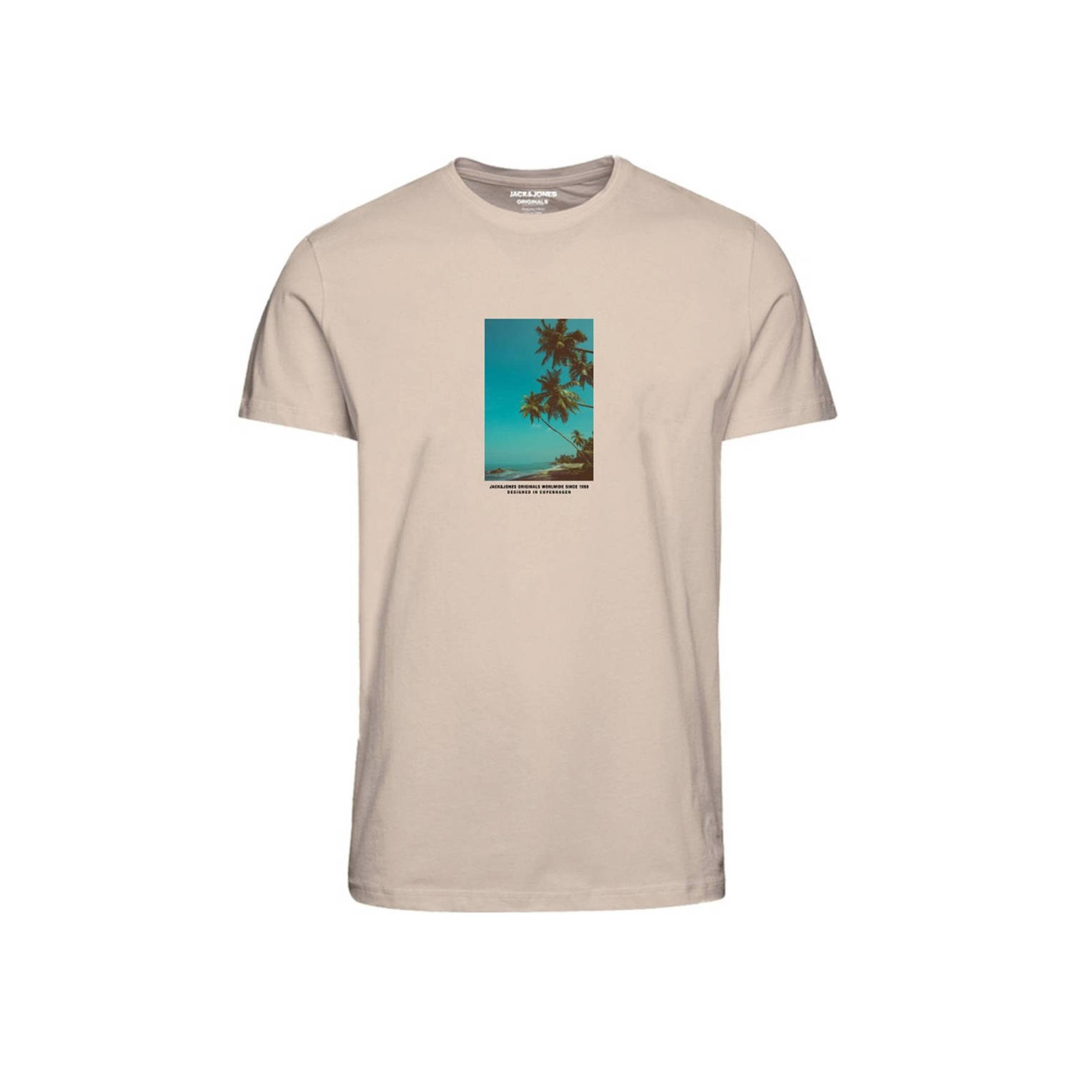 Jack & jones JUNIOR T-shirt JORMARBELLA met printopdruk beige Jongens Katoen Ronde hals 128
