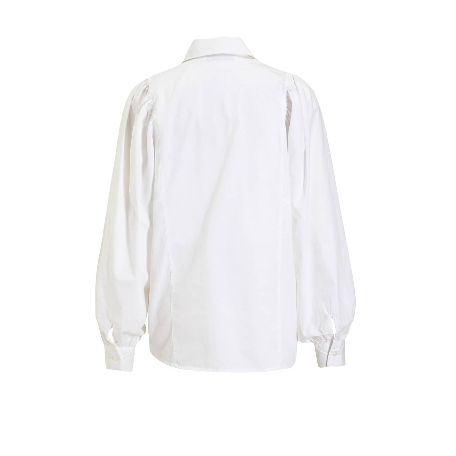 anytime poplin blouse met pofmouwen wit