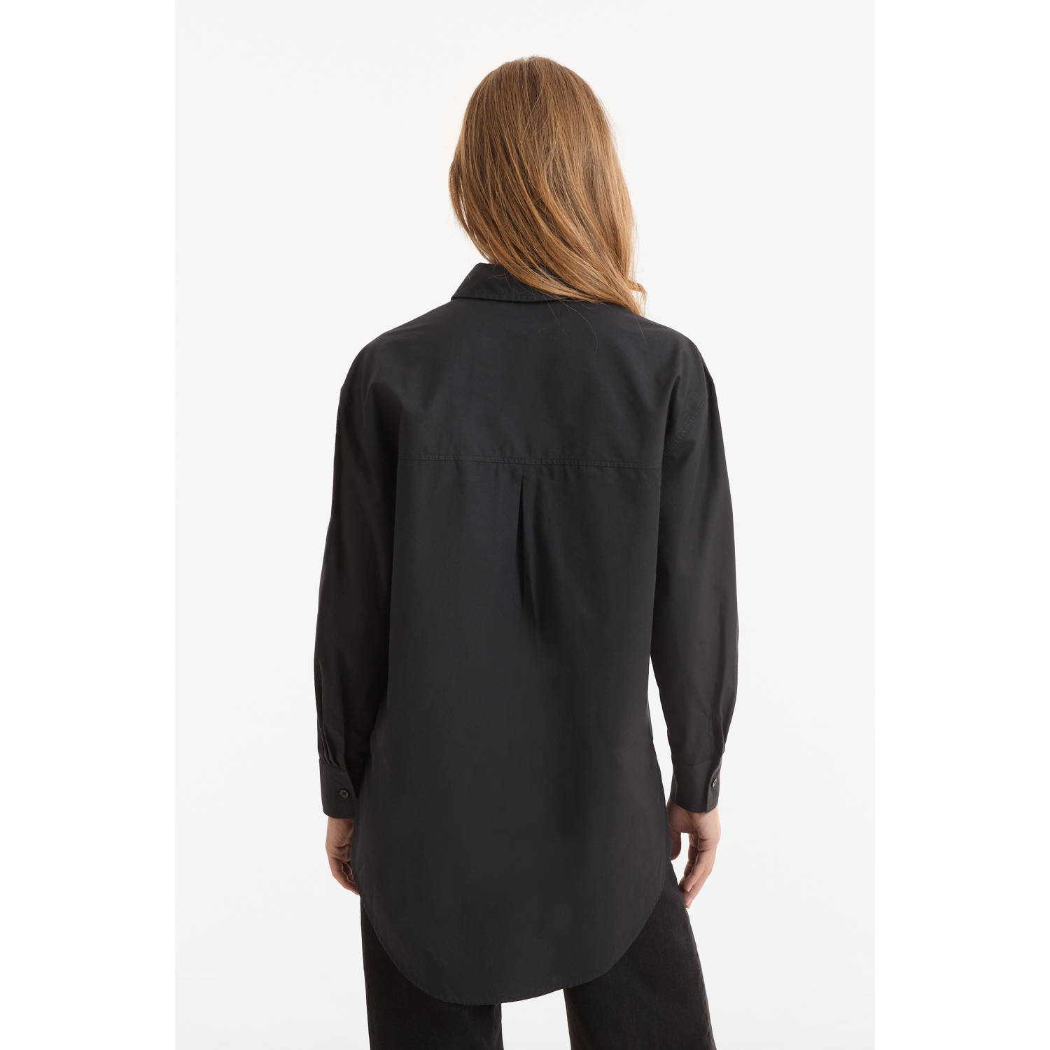 anytime oversized poplin blouse zwart