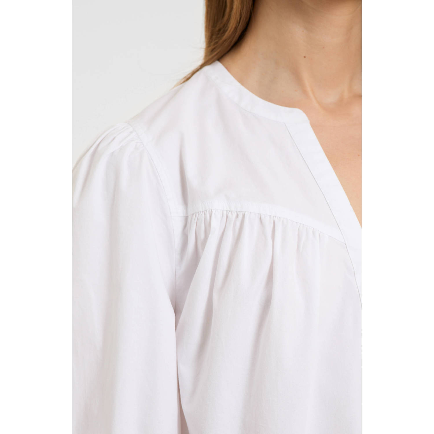 anytime blouse met v-hals wit