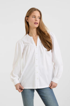 blouse met v-hals wit