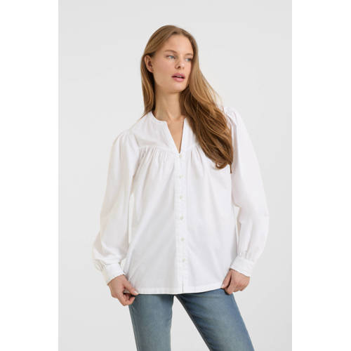 anytime blouse met v-hals wit afbeelding