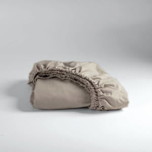katoenen hoeslaken - taupe (25 cm hoog)