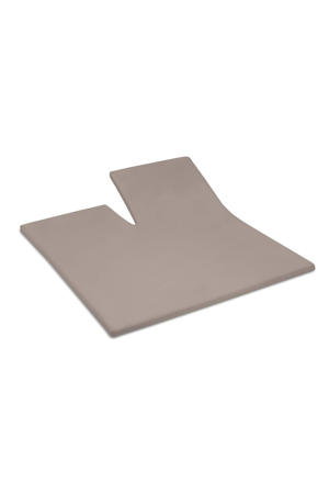 katoenen hoeslaken split topmatras - taupe (15 cm hoog)