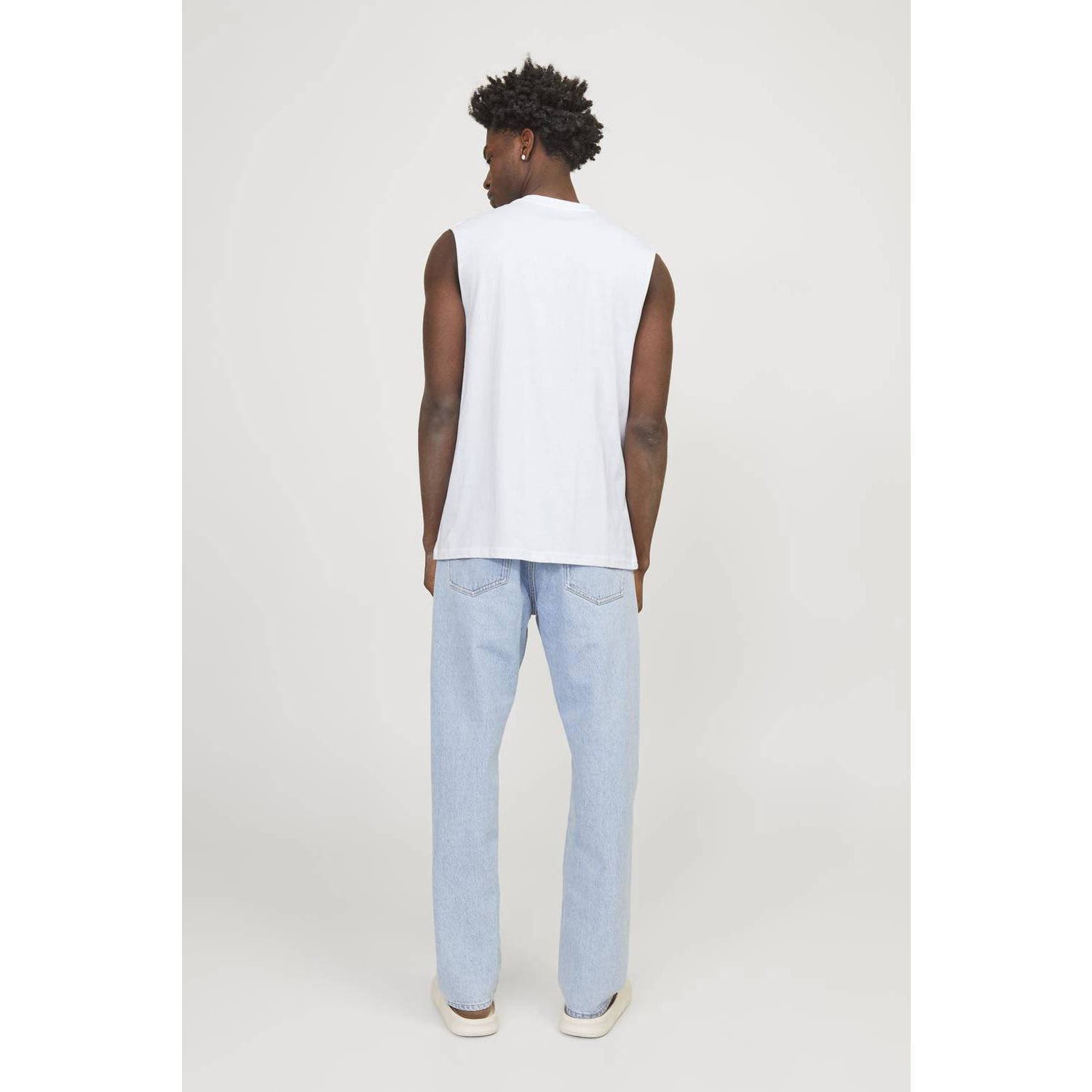 JACK & JONES ORIGINALS oversized T-shirt JORVESTERBRO met printopdruk bright white