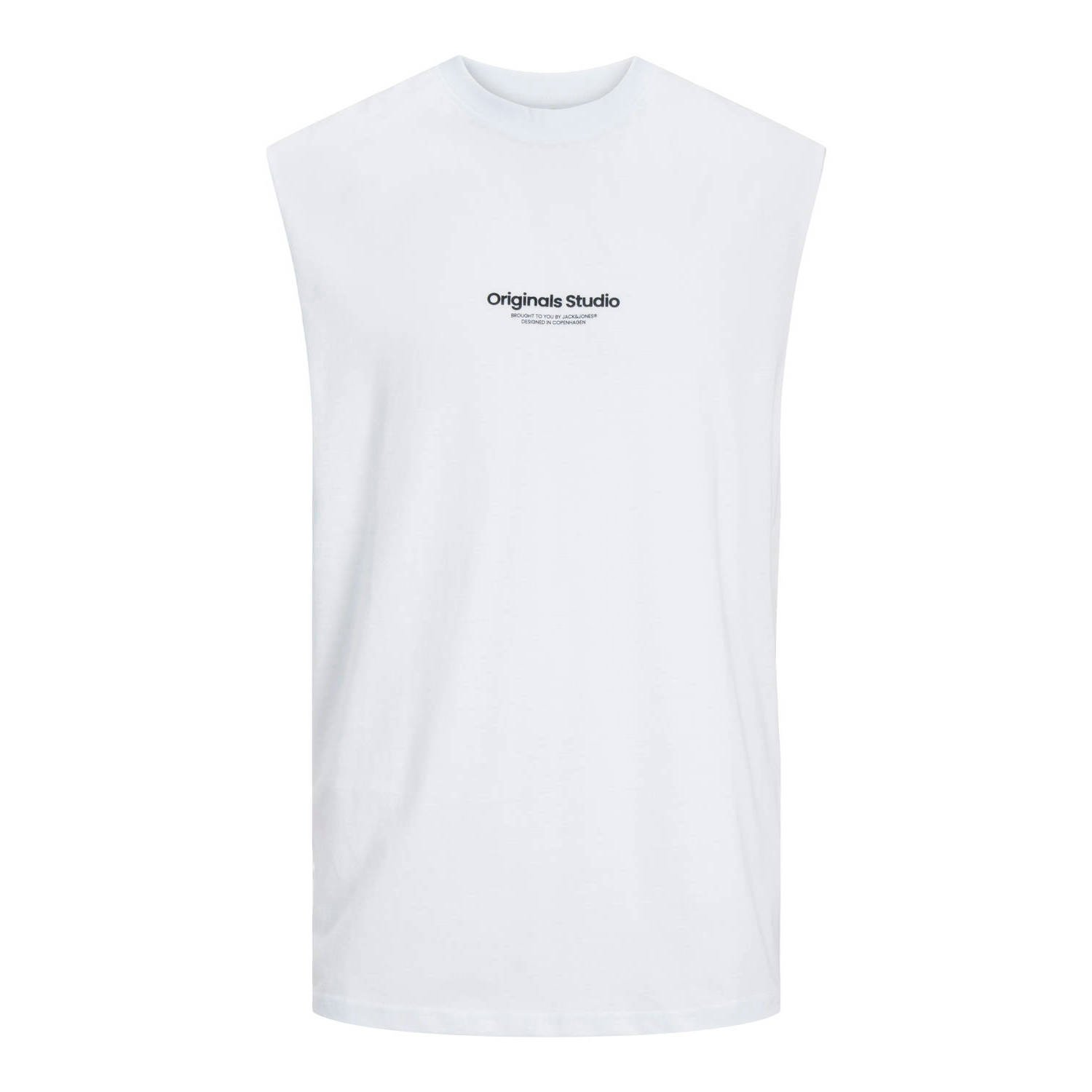 JACK & JONES ORIGINALS oversized T-shirt JORVESTERBRO met printopdruk bright white