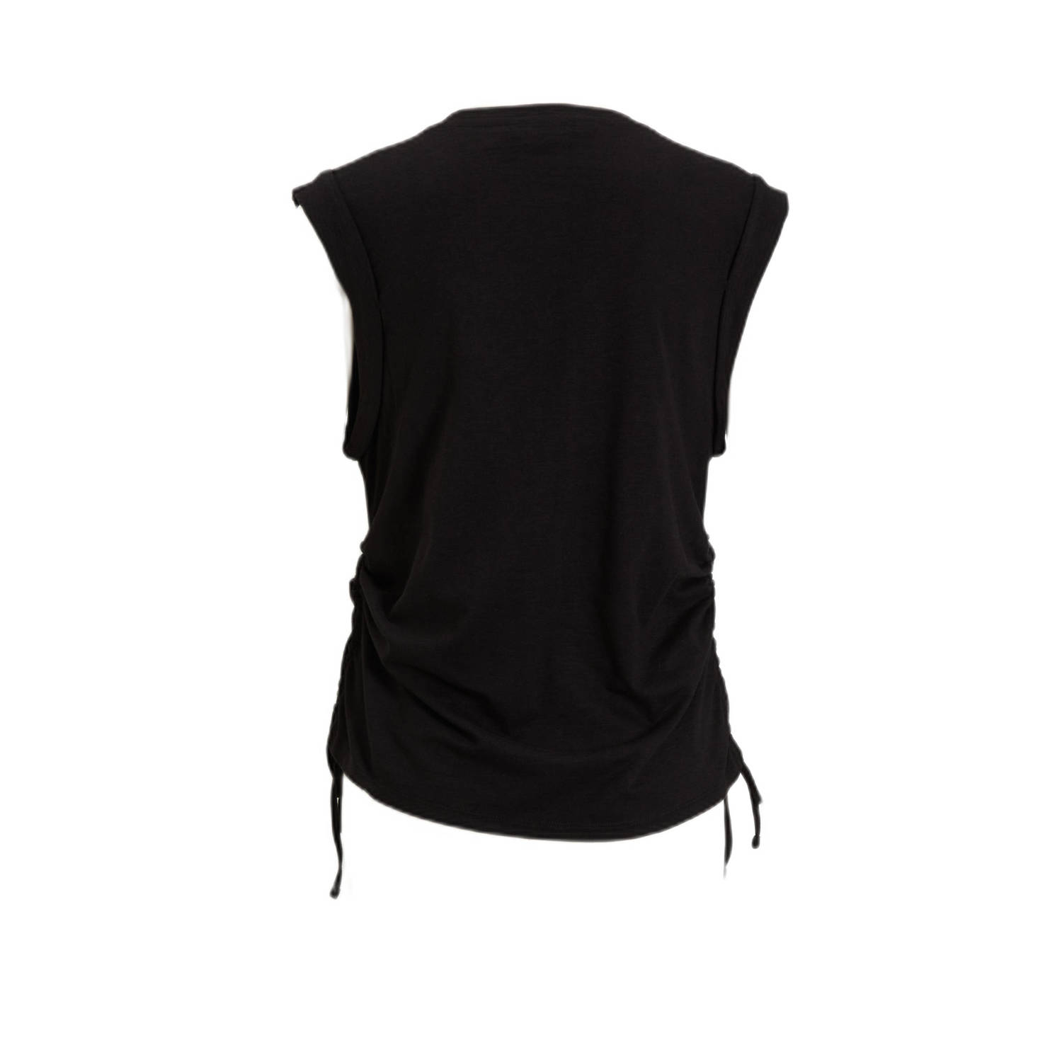 anytime T-shirt met trekkoord zwart