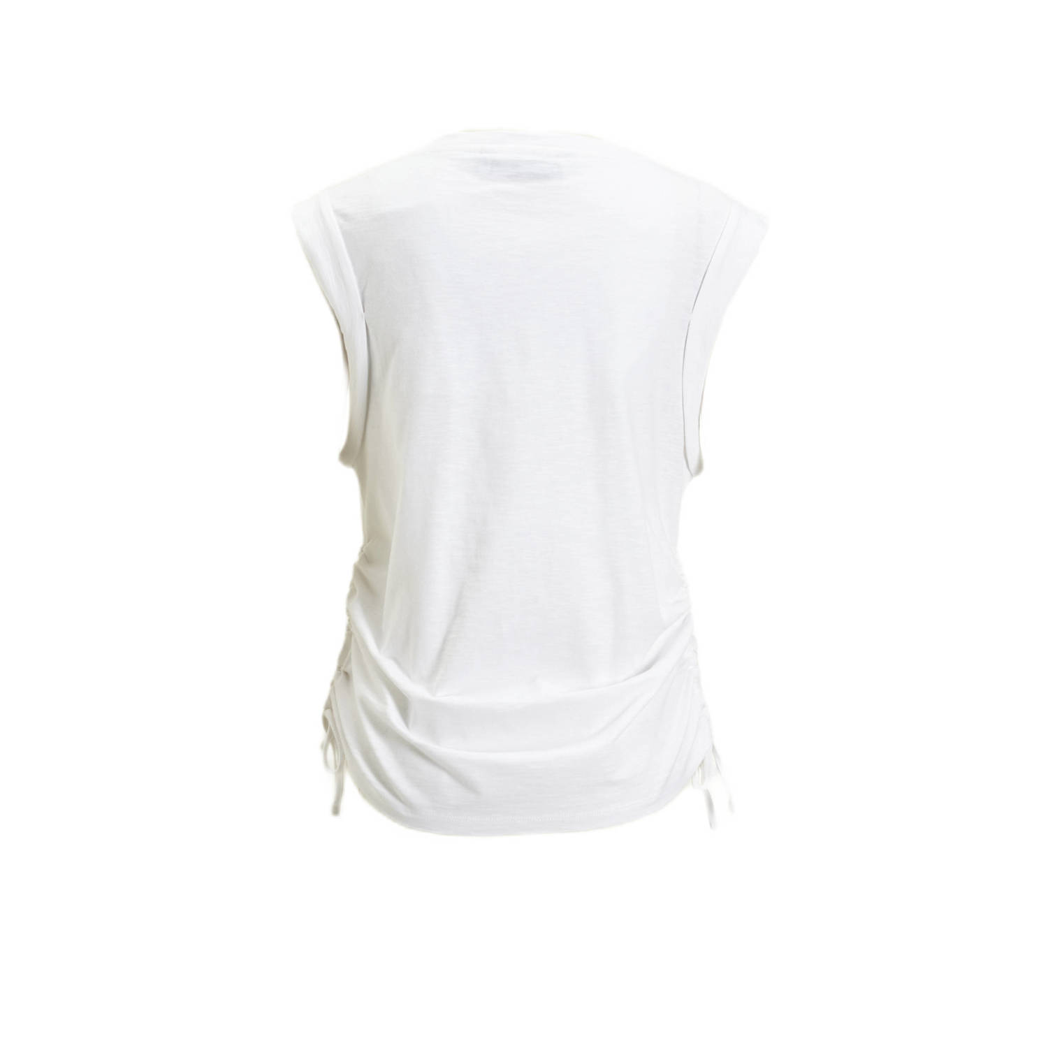 anytime T-shirt met trekkoord wit