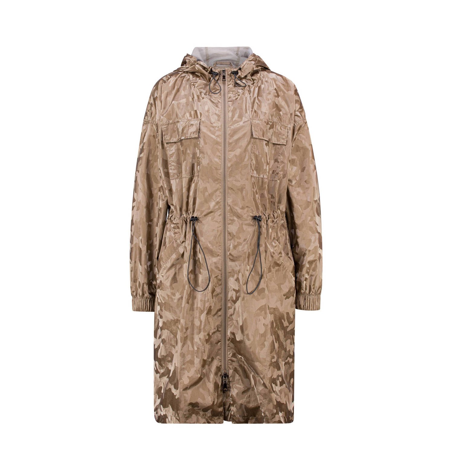 Claudia Sträter jas met camouflageprint beige