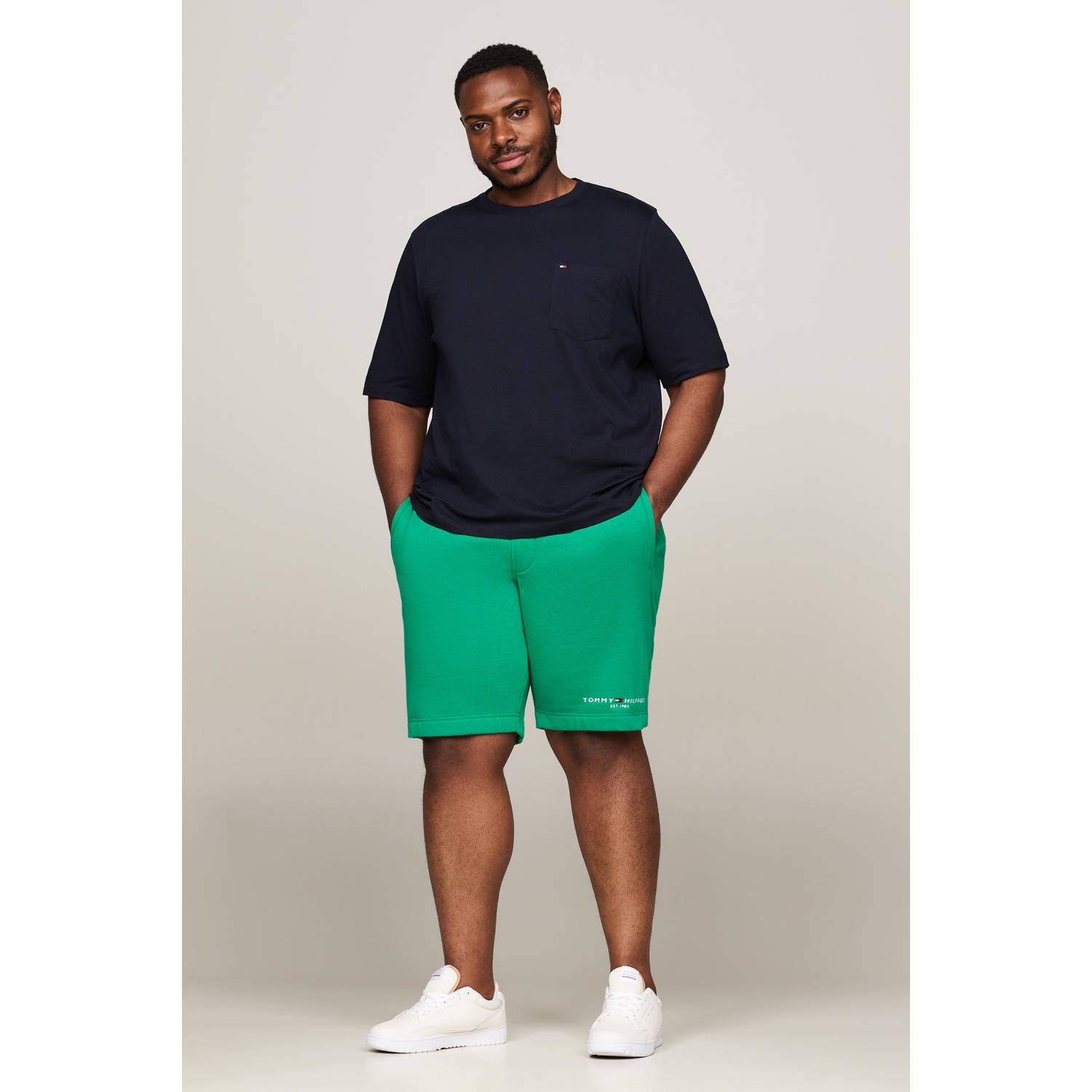 Tommy Hilfiger Big & Tall regular fit T-shirt Plus Size met logo desert sky