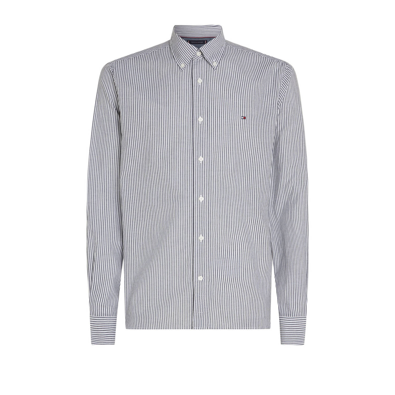 Tommy Hilfiger Big & Tall gestreept slim fit overhemd Plus Size lichtblauw