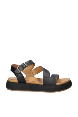 leren sandalen zwart