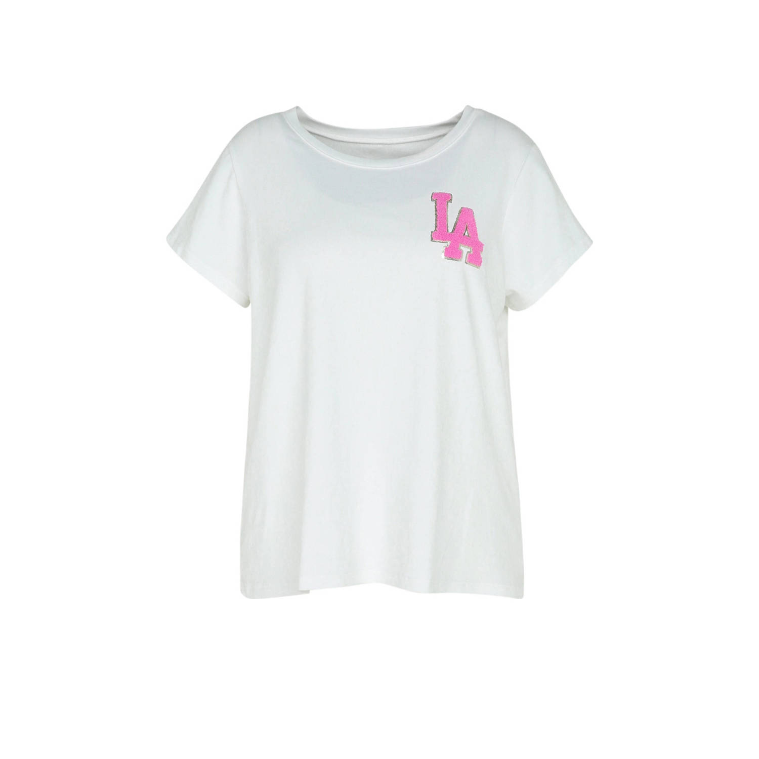 Paprika T-shirt met printopdruk ecru roze