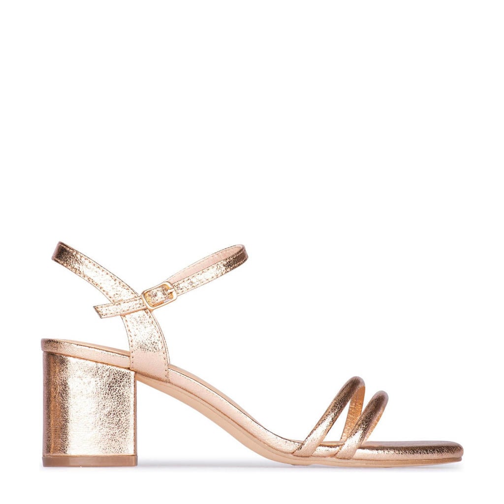 Gouden dames POSH by Poelman sandalettes rosé van synthetisch materiaal