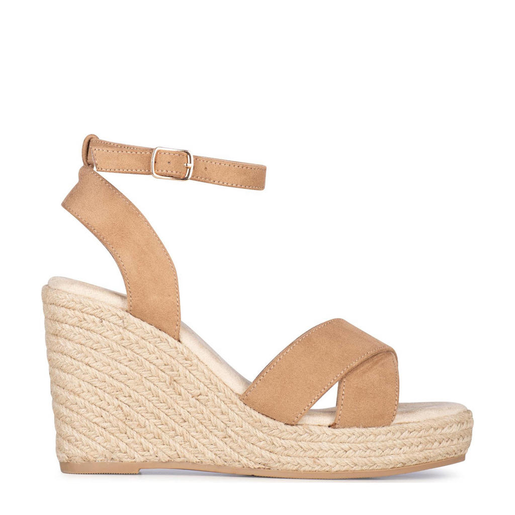 Bruine dames POSH by Poelman Nola espadrilles van synthetisch materiaal
