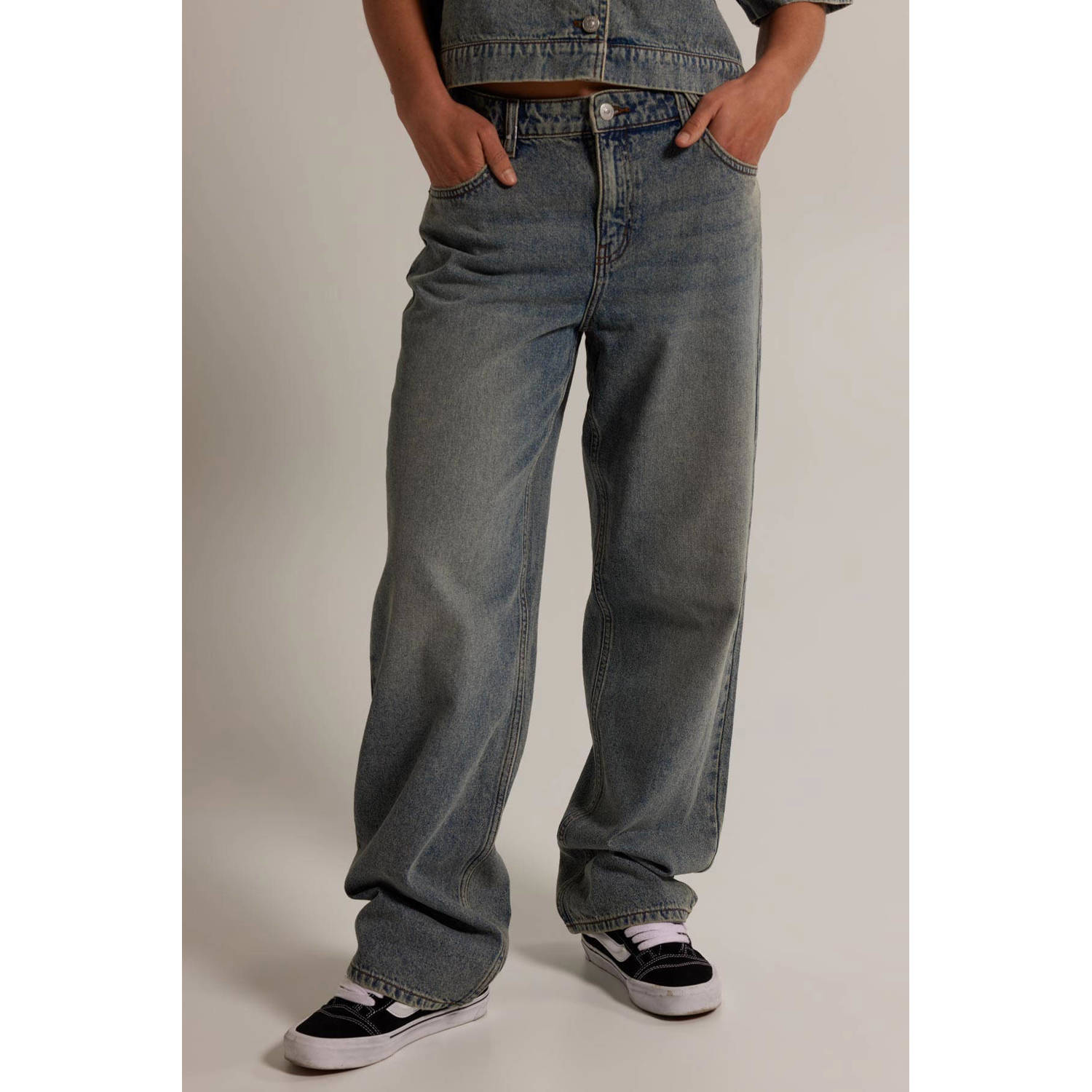 America Today wide leg jeans grijs
