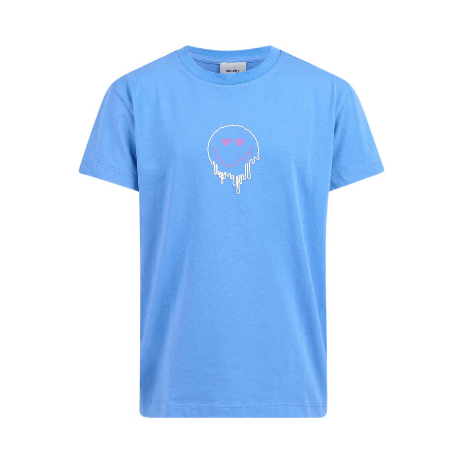 Shoeby T-shirt met printopdruk blauw Meisjes Katoen Ronde hals Printopdruk 146 152