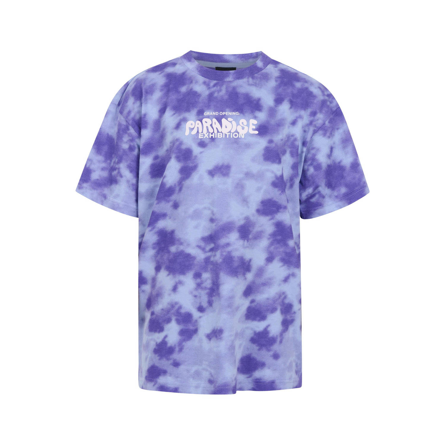 Shoeby tie-dye T-shirt paars lila Jongens Katoen Ronde hals Tie-dye 110 116