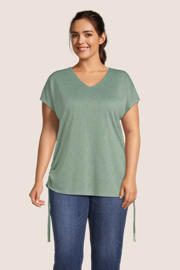 thumbnail: GREAT LOOKS T-shirt met trekkoord grijsgroen