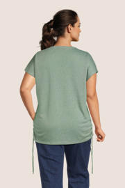 thumbnail: GREAT LOOKS T-shirt met trekkoord grijsgroen