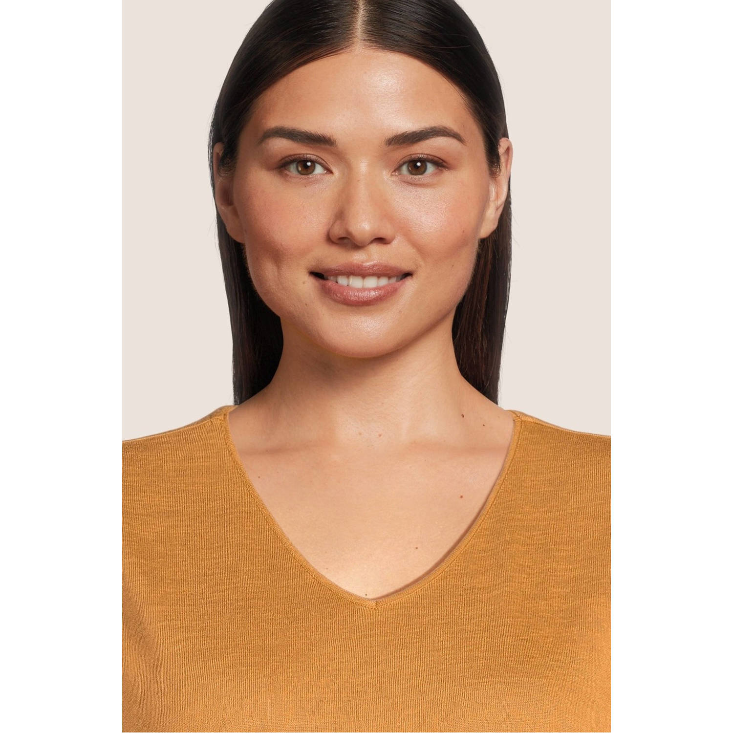GREAT LOOKS T-shirt met trekkoord oranje